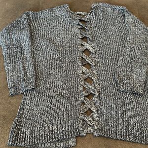 Girls Navy and silver Open cardigan